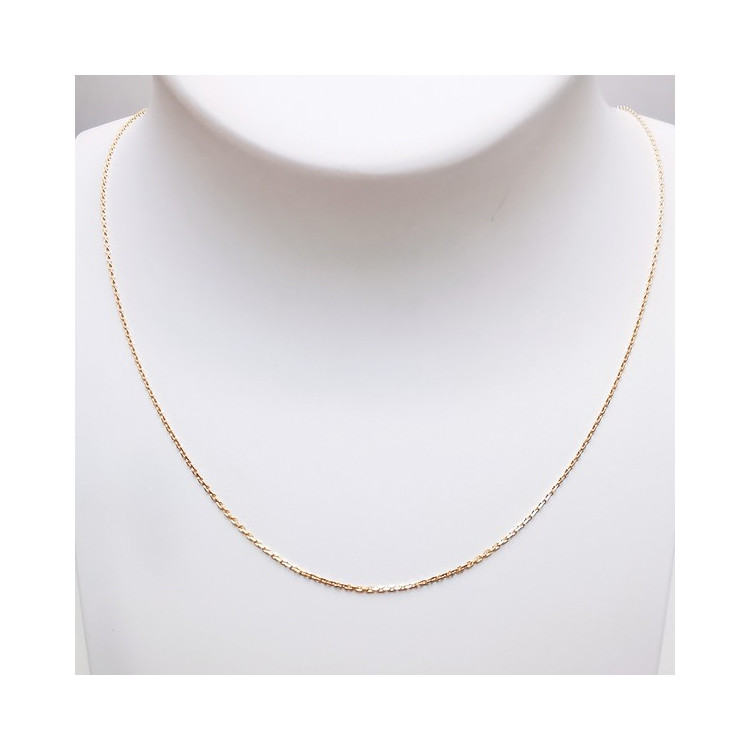 Chaine 45 cm  Or Rose 750 - 18 carats Maille Forçat 1.75 grammes
