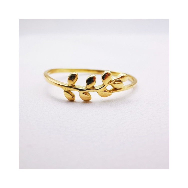 Bague Feuille Or Jaune 750 - 18 carats