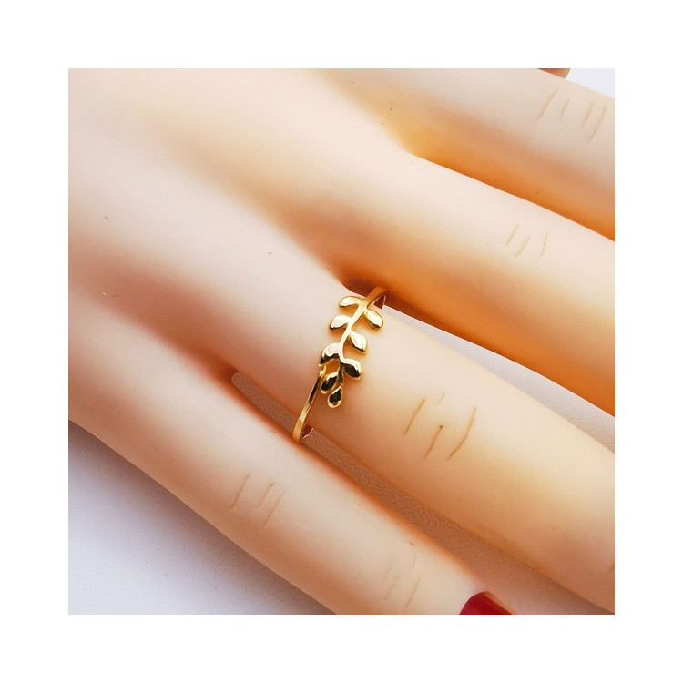 Bague Feuille Or Jaune 750 - 18 carats