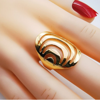 Bague Ajourée "Ondes d'Or" Or Jaune 750 - 18 carats