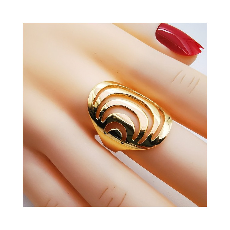 Bague Ajourée "Ondes d'Or" Or Jaune 750 - 18 carats