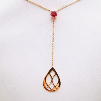 Collier Tourmaline rose Or Rose 750 - 18 carats Pièce Unique