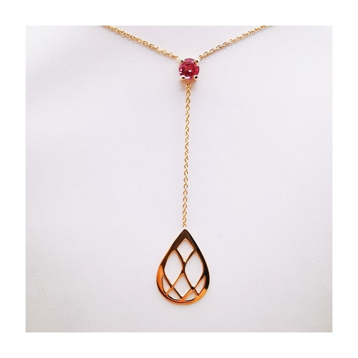 Collier Tourmaline rose Or Rose 750 - 18 carats Pièce Unique Collier Tourmaline rose Or Rose 750 - 18 carats Pièce Unique