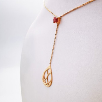 Collier Tourmaline rose Or Rose 750 - 18 carats Pièce Unique