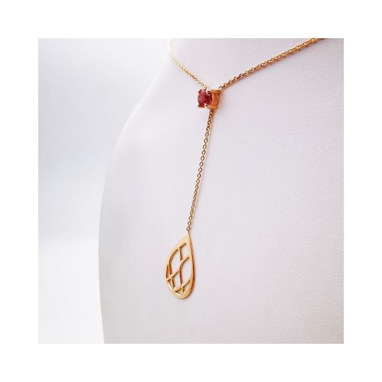 Collier Tourmaline rose Or Rose 750 - 18 carats Pièce Unique
