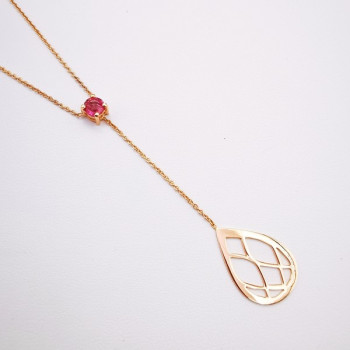 Collier Tourmaline rose Or Rose 750 - 18 carats Pièce Unique