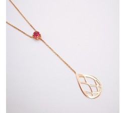 Collier Tourmaline rose Or Rose 750 - 18 carats Pièce Unique