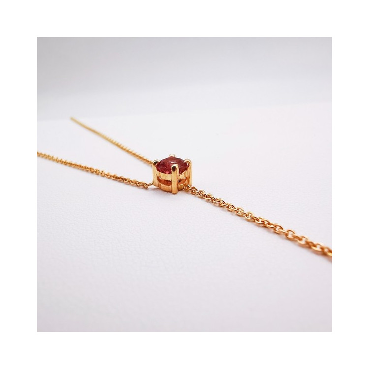 Collier Tourmaline rose Or Rose 750 - 18 carats Pièce Unique
