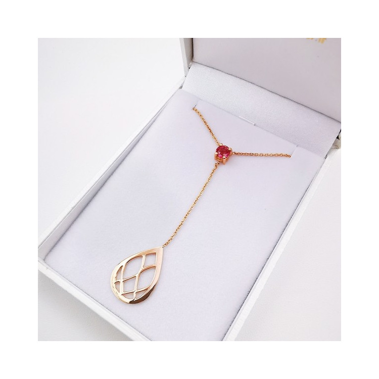 Collier Tourmaline rose Or Rose 750 - 18 carats Pièce Unique