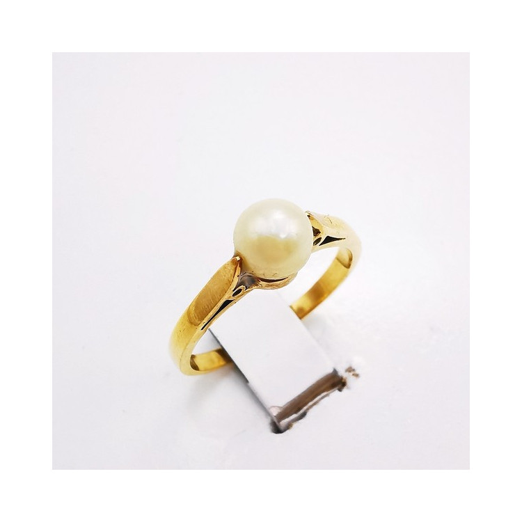 Bague Perle Or Jaune 750 - 18 carats (Bijou d'occasion)