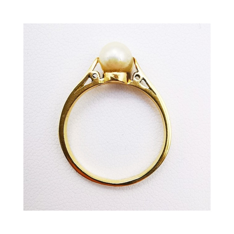 Bague Perle Or Jaune 750 - 18 carats (Bijou d'occasion)