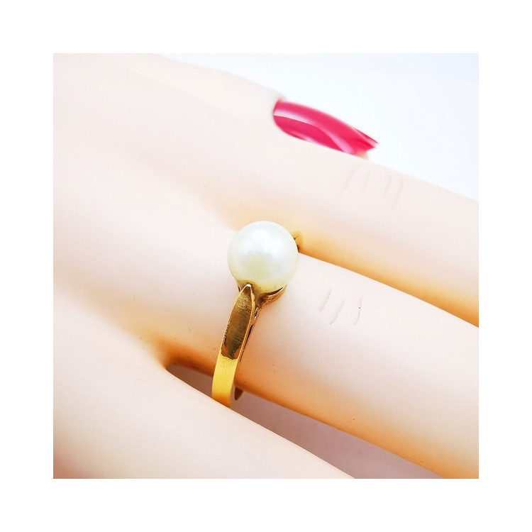 Bague Perle Or Jaune 750 - 18 carats (Bijou d'occasion)