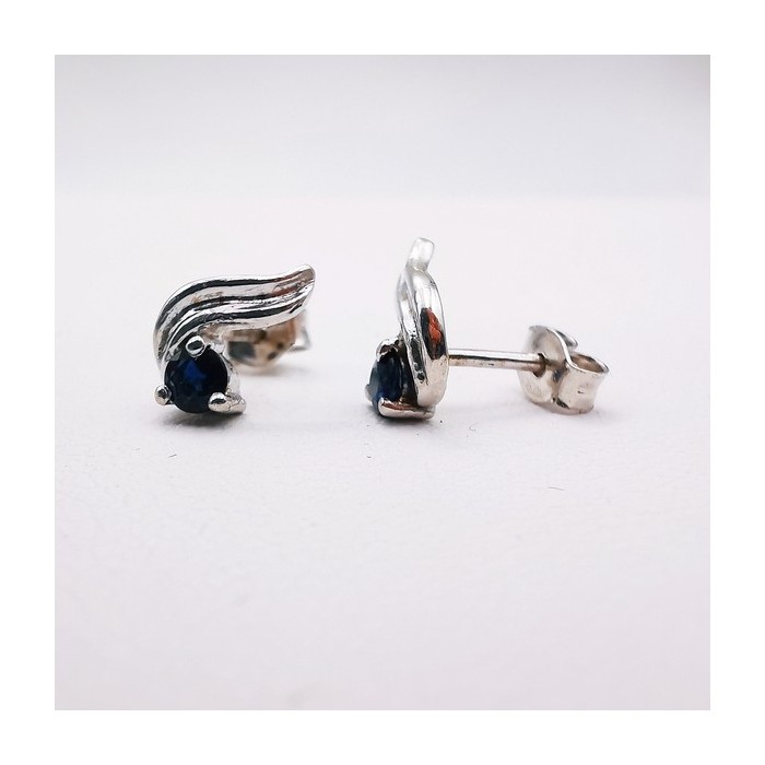 Boucles d'Oreilles Saphir Or Blanc 750 - 18 carats