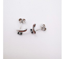 Boucles d'Oreilles Saphir Or Blanc 750 - 18 carats