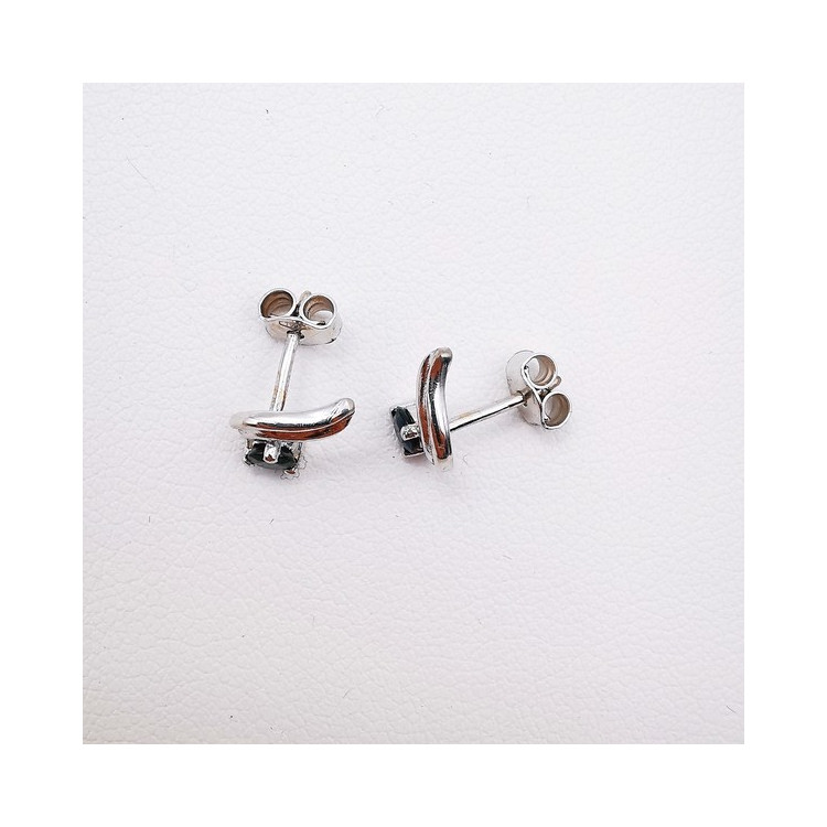 Boucles d'Oreilles Saphir Or Blanc 750 - 18 carats