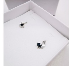 Boucles d'Oreilles Saphir Or Blanc 750 - 18 carats