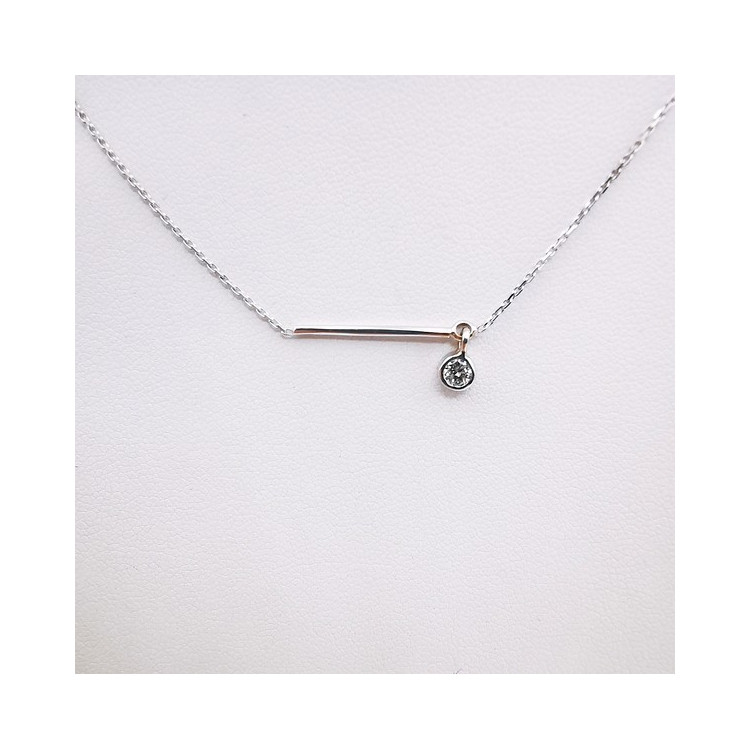 Collier Diamant 0.12 ct Or Blanc 750 - 18 carats