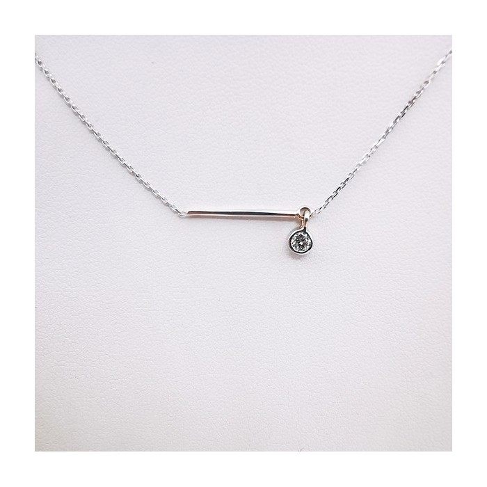 Collier Diamant 0.12 ct Or Blanc 750 - 18 carats Collier Diamant 0.12 ct Or Blanc 750 - 18 carats