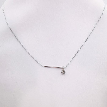 Collier Diamant 0.12 ct Or Blanc 750 - 18 carats