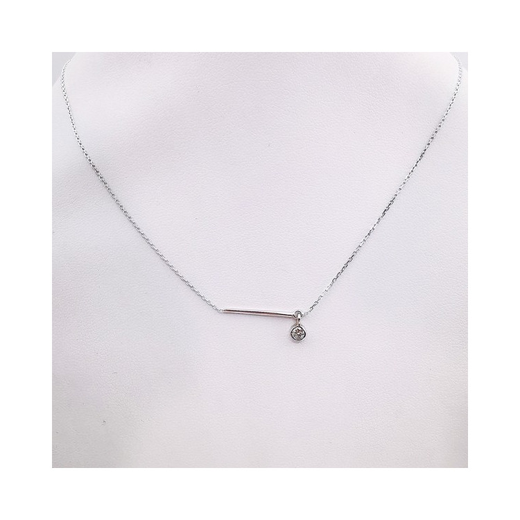 Collier Diamant 0.12 ct Or Blanc 750 - 18 carats