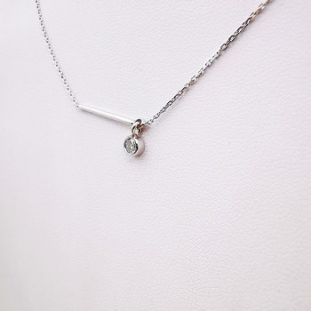 Collier Diamant 0.12 ct Or Blanc 750 - 18 carats