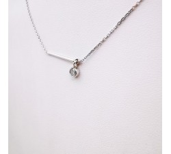 Collier Diamant 0.12 ct Or Blanc 750 - 18 carats