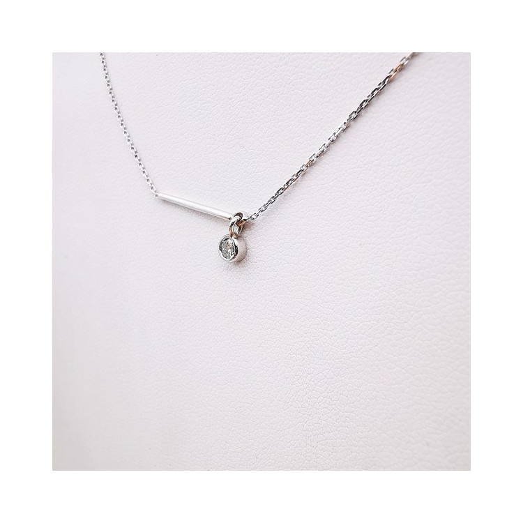 Collier Diamant 0.12 ct Or Blanc 750 - 18 carats