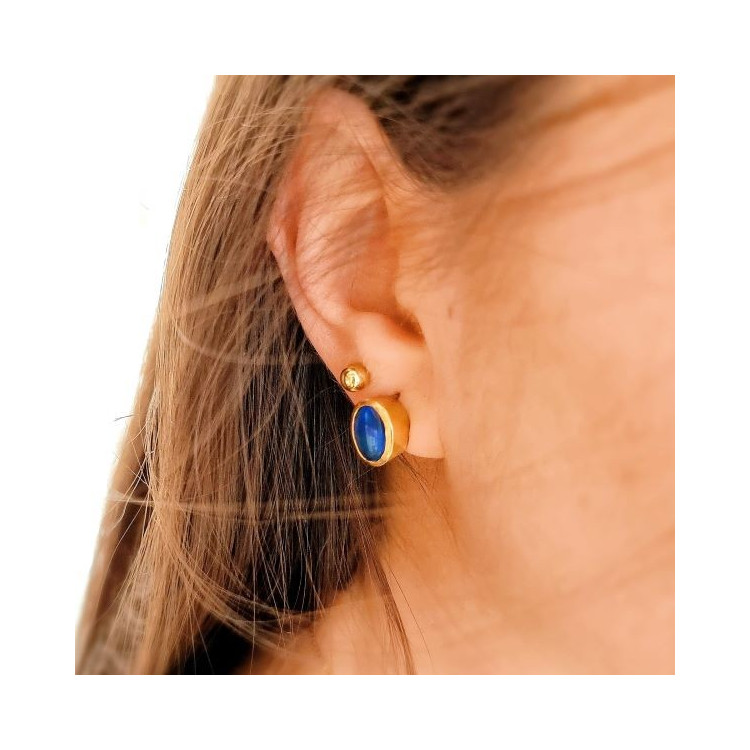 Boucles d'oreilles Opale Or Jaune 750 - 18 carats Pièce Unique