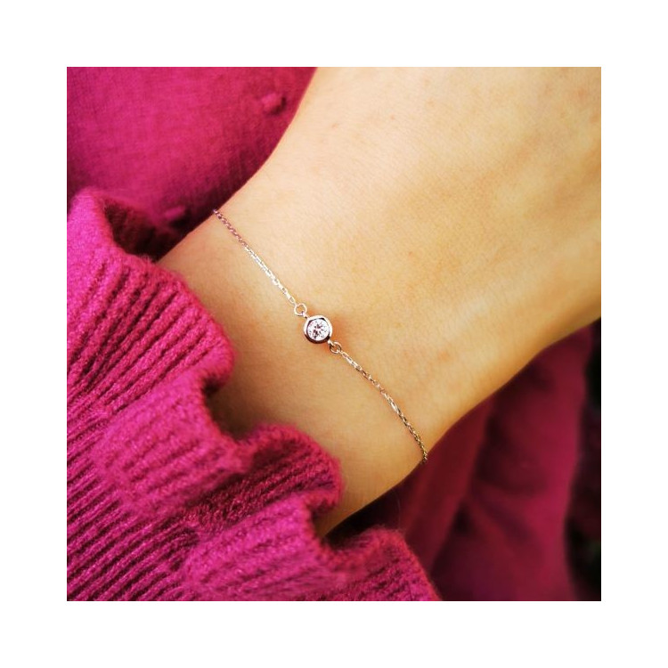 Bracelet Oxyde de Zirconium Or Blanc 750 - 18 carats