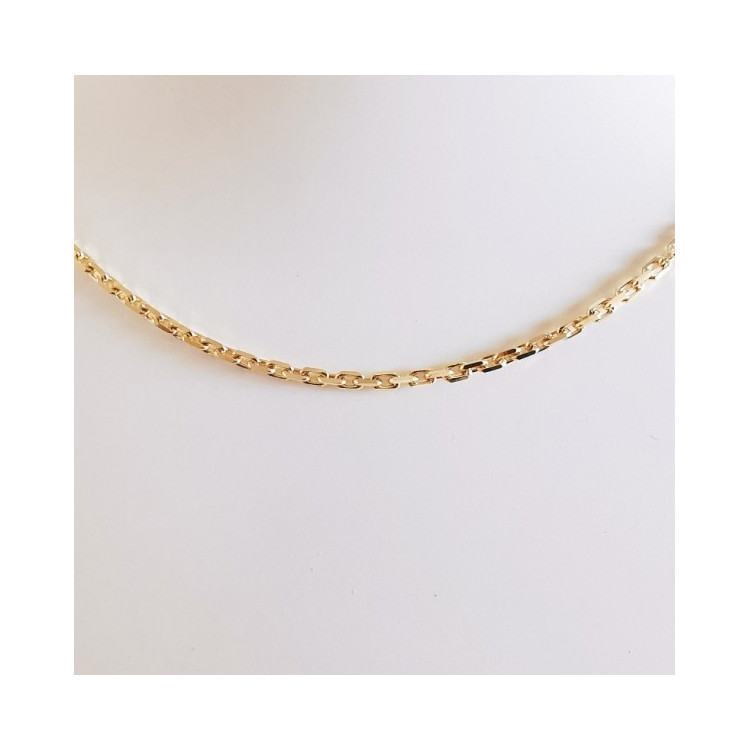 Chaîne 40 cm Or Jaune 750 - 18 carats Maille Forçat 5.10 grammes