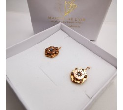 Boucles d'oreilles Brisures Diamants et perles Or Jaune 750 - 18 carats (Bijou d'occasion)