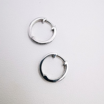 Boucles d'Oreilles Créoles Diamants Or blanc 750 - 18 carats