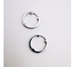 Boucles d'Oreilles Créoles Diamants Or blanc 750 - 18 carats