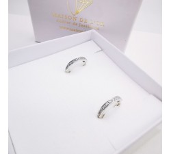 Boucles d'Oreilles Créoles Diamants Or blanc 750 - 18 carats