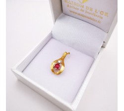 Pendentif Rubis Diamant Or Jaune 750 - 18 carats (Bijou Occasion)