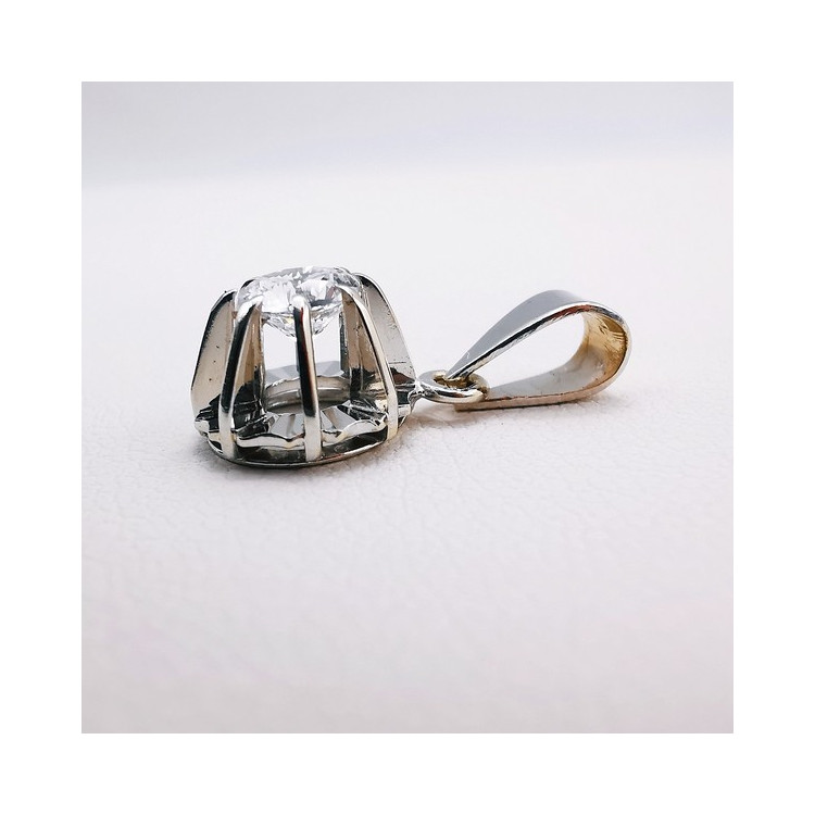 Pendentif Saphir blanc Or Blanc 750 - 18 carats (Bijou Occasion)