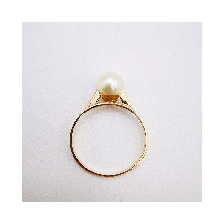 Bague Perle Or Jaune 750 - 18 carats (Bijou d'occasion)