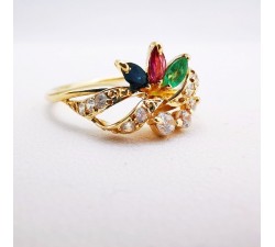 Bague Pierres Précieuses Or jaune 750 - 18 carats (Bijou d'Occasion)