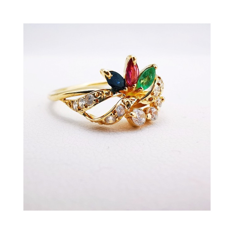 Bague Pierres Précieuses Or jaune 750 - 18 carats (Bijou d'Occasion)