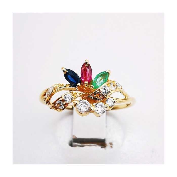 Bague Pierres Précieuses Or jaune 750 - 18 carats (Bijou d'Occasion) Bague Pierres Précieuses Or jaune 750 - 18 carats (Bijou d'Occasion)