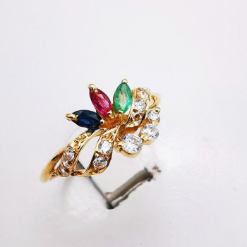 Bague Pierres Précieuses Or jaune 750 - 18 carats (Bijou d'Occasion)