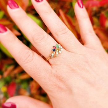 Bague Pierres Précieuses Or jaune 750 - 18 carats (Bijou d'Occasion)