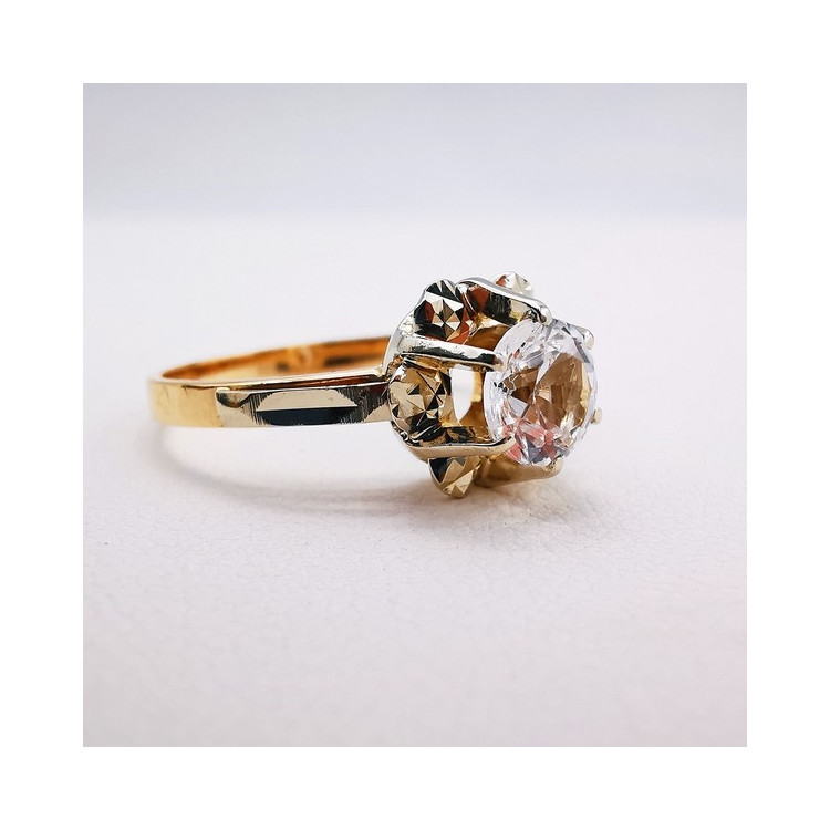 Bague Oxyde de Zirconium Or Blanc et Rose 750 - 18 carats (Bijou d'occasion)