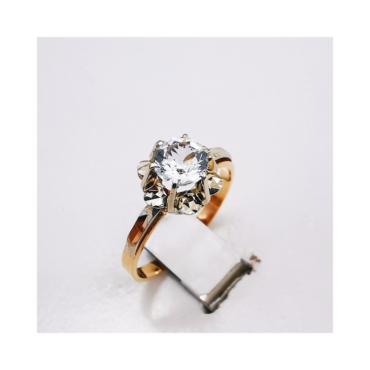 Bague Oxyde de Zirconium Or Blanc et Rose 750 - 18 carats (Bijou d'occasion)