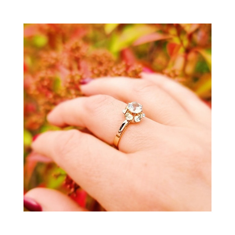 Bague Oxyde de Zirconium Or Blanc et Rose 750 - 18 carats (Bijou d'occasion)