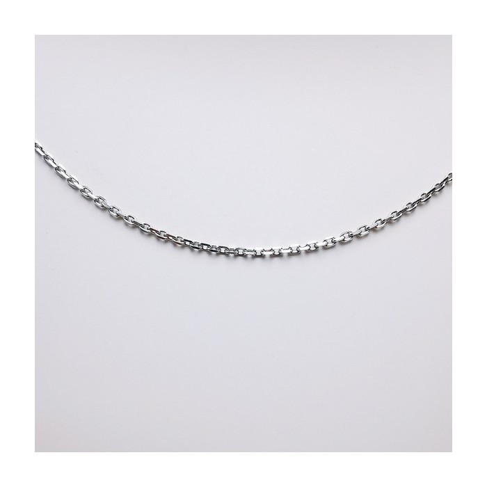 Chaîne 40 cm Or Blanc 750 - 18 carats Maille Forçat 1.50 grammes