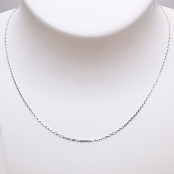 Chaîne 40 cm Or Blanc 750 - 18 carats Maille Forçat 1.50 grammes