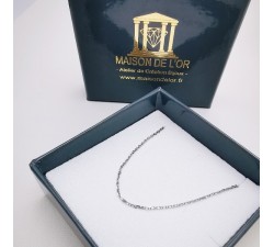 Chaîne 40 cm Or Blanc 750 - 18 carats Maille Forçat 1.50 grammes