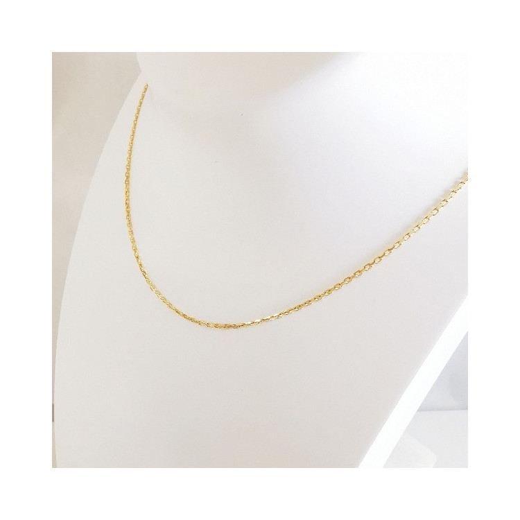Chaîne 55 cm Or Jaune 750 - 18 Carats Maille Forçat 3.40 Grammes