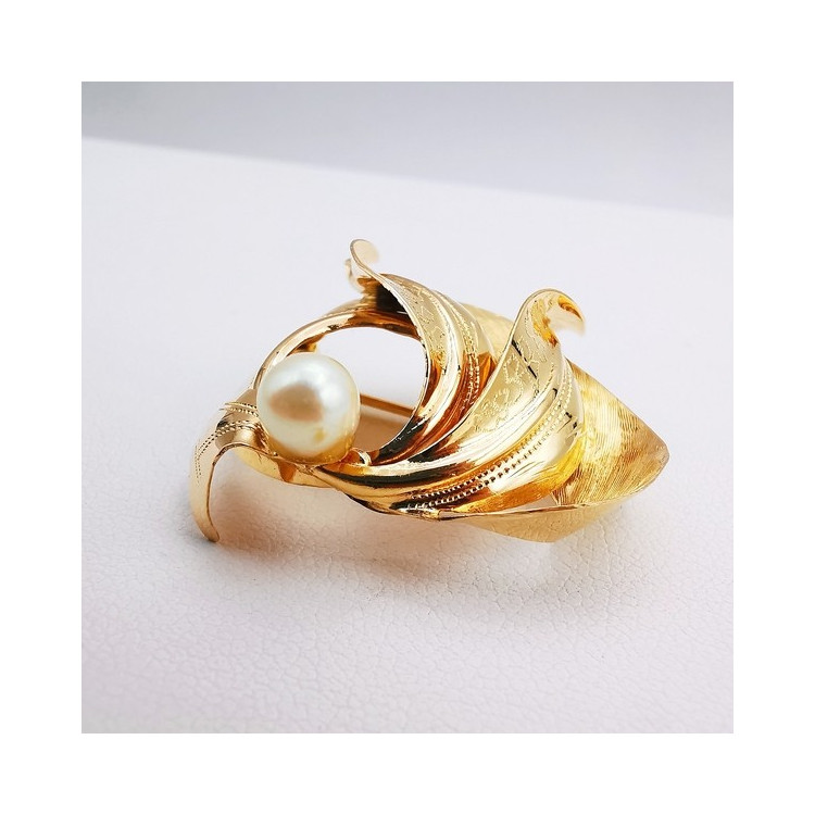 Broche Perle Or jaune 750 - 18 carats (Bijou occasion)